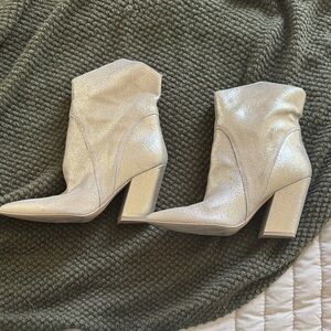 DV by Dolce Vita Shimmering Silver Ankle Boots